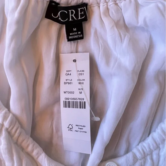 NWT J.CREW White Soft Cotton Gauze V-Neck Long Sleeve Midi Dress M - Picture 8 of 15